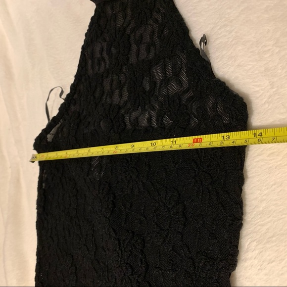 Halter Neck Open Back Transparent Lace Top - Picture 12 of 15